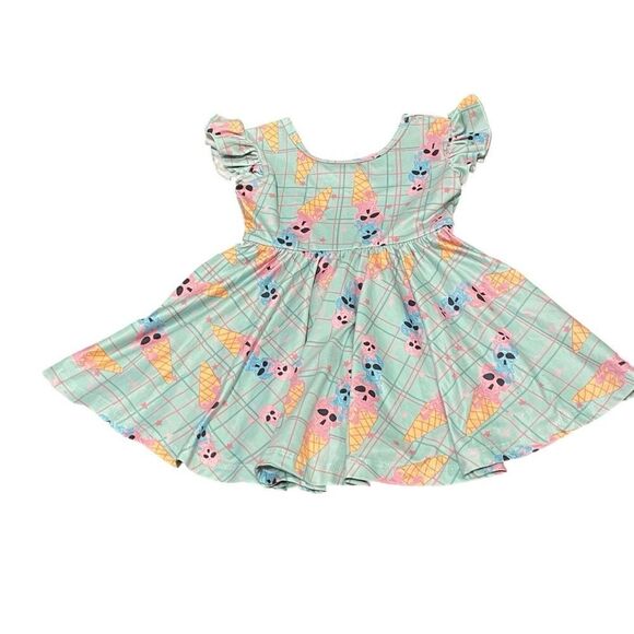 Dot Dot Smile Twirl Dress Mint Pink Blue Ice Cream Ghosts 12-24 Months - Picture 1 of 9